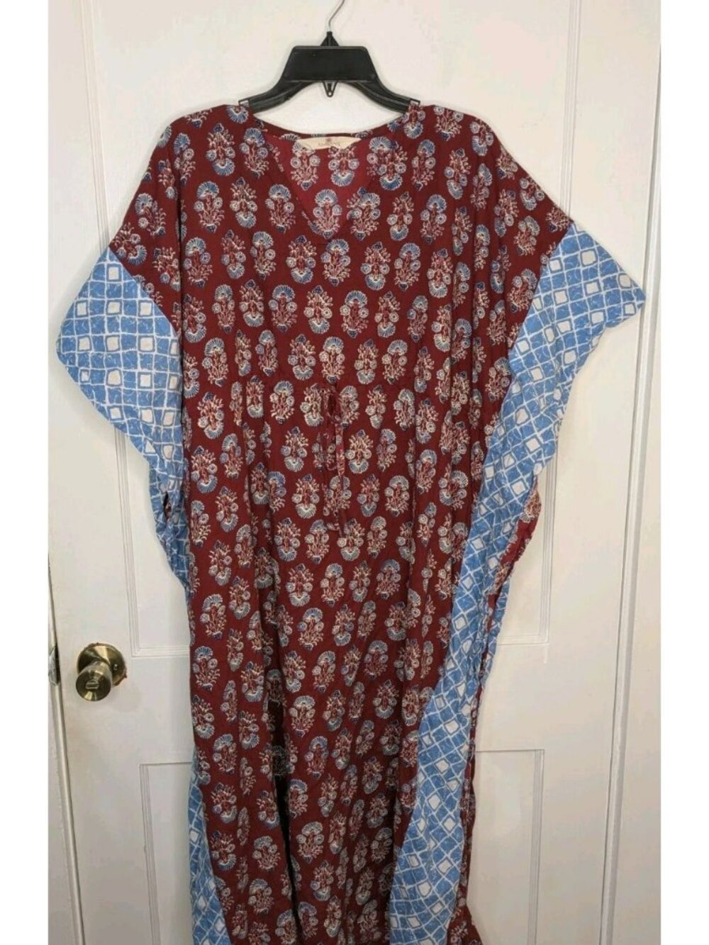 One Size Amranis Block Print Kaftan 100% Cotton